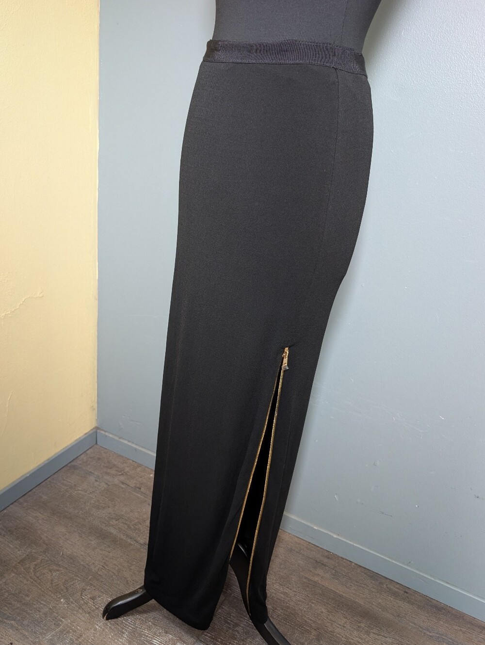 Ann Taylor Black Maxi Skirt with Side Zip Detail